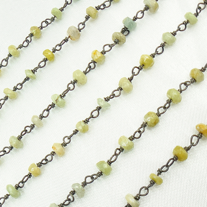 Coated Cats-eye Black Rhodium 925 Sterling Silver Wire Chain