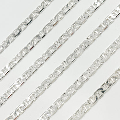 Sterling Silver Flat Marina Link Chain