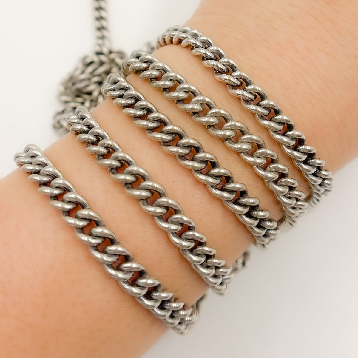 Oxidized Silver Heavy Curb Chain