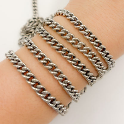 Oxidized Silver Heavy Curb Chain