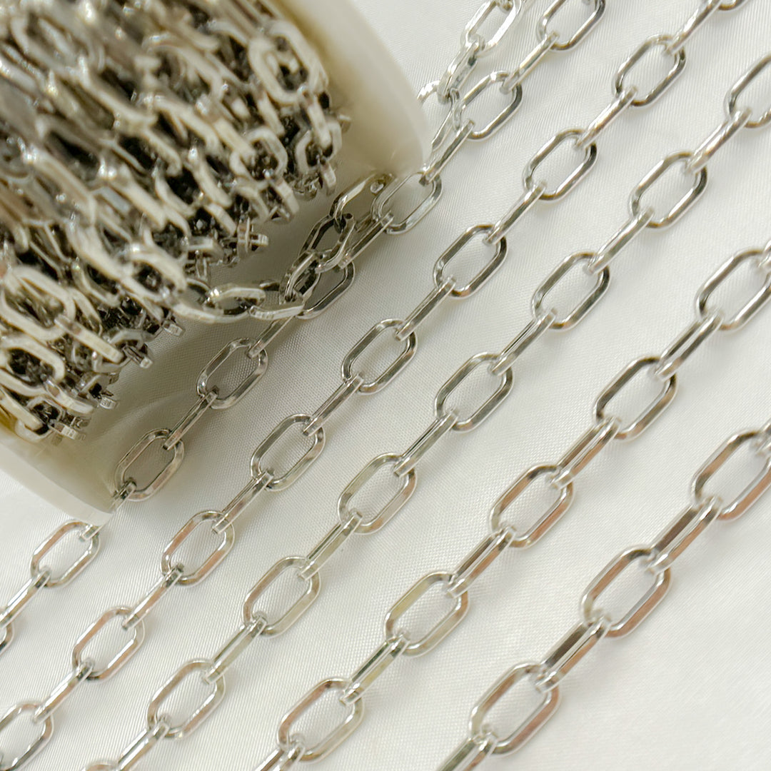 Oxidized 925 Sterling Silver Flat Oval Link Chain. V138OX