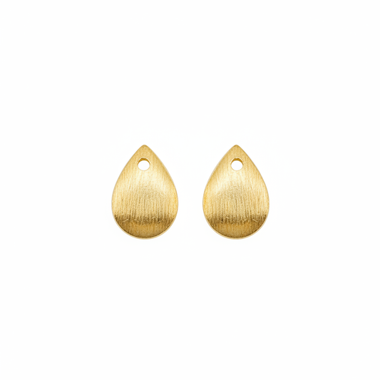 TD6GP. Gold Plated Sterling Silver Curved Tear Drop