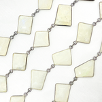 Load image into Gallery viewer, White Moonstone Fancy Shape Bezel Chain. WMS3
