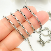 Oxidized Sterling Silver Diamond Cut Box Link Chain