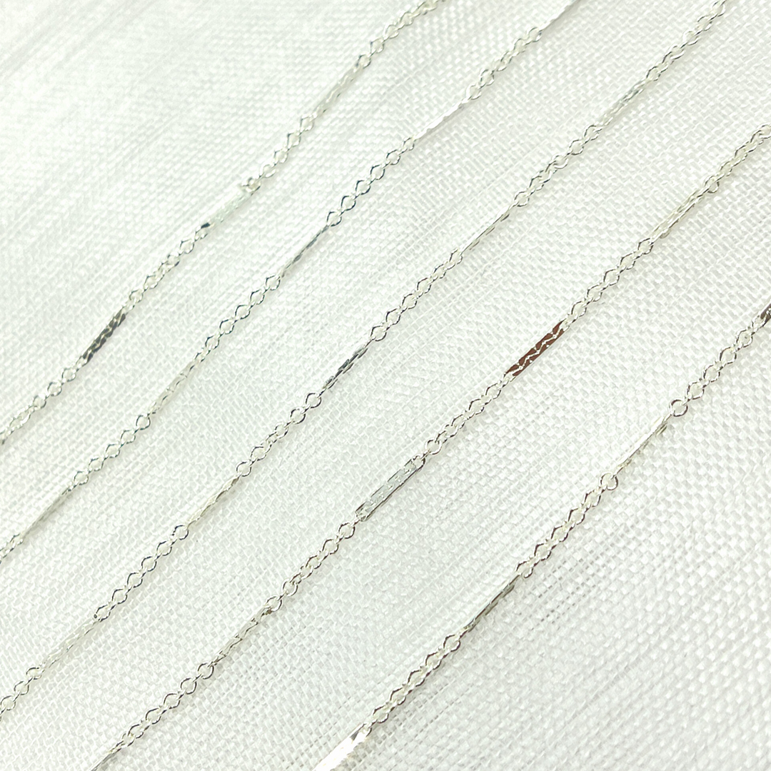 1232D3SS. 925 Sterling Silver Cable Bar Chain