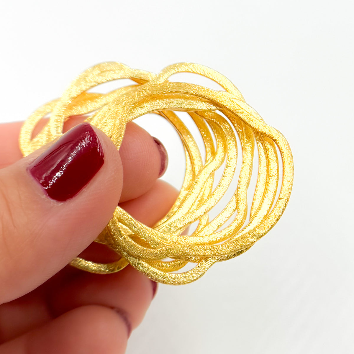 Gold-plated Sterling Silver Brushed Uneven Connector