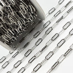 Load image into Gallery viewer, Black Rhodium 925 Sterling Silver Paperclip Diamond Cut Chain
