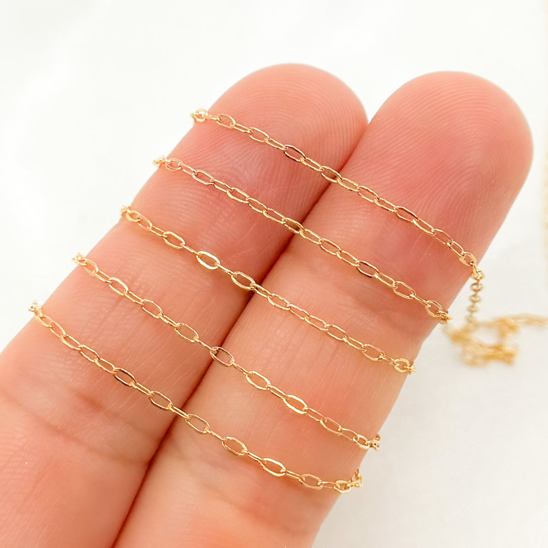 1218DF. 14K Gold Filled Flat Paperclip Chain