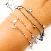 Created White Opal Tear Drop Shape Dangle Chain