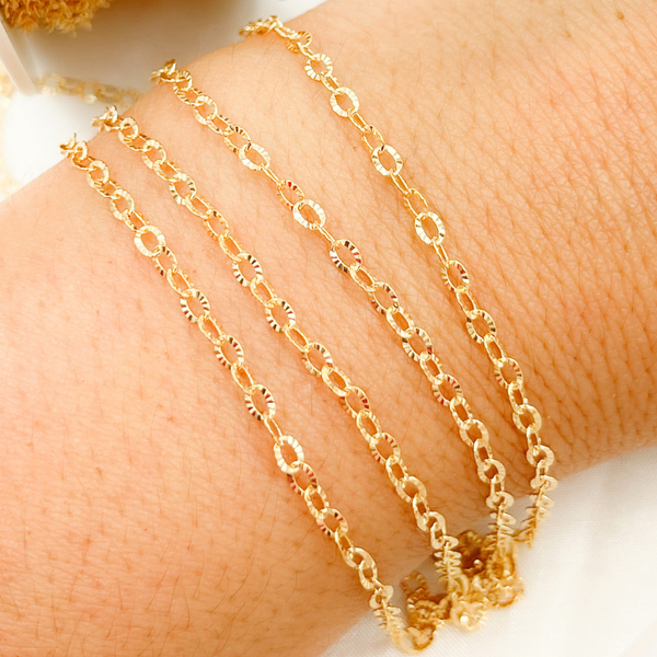 14k Gold Filled Diamond Cut Oval Link