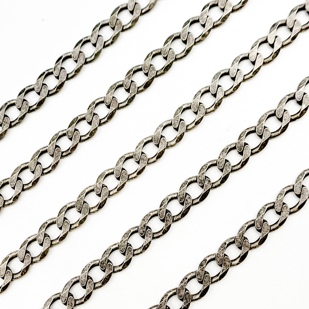 X14OX. Oxidized Sterling SilverCurb Chain