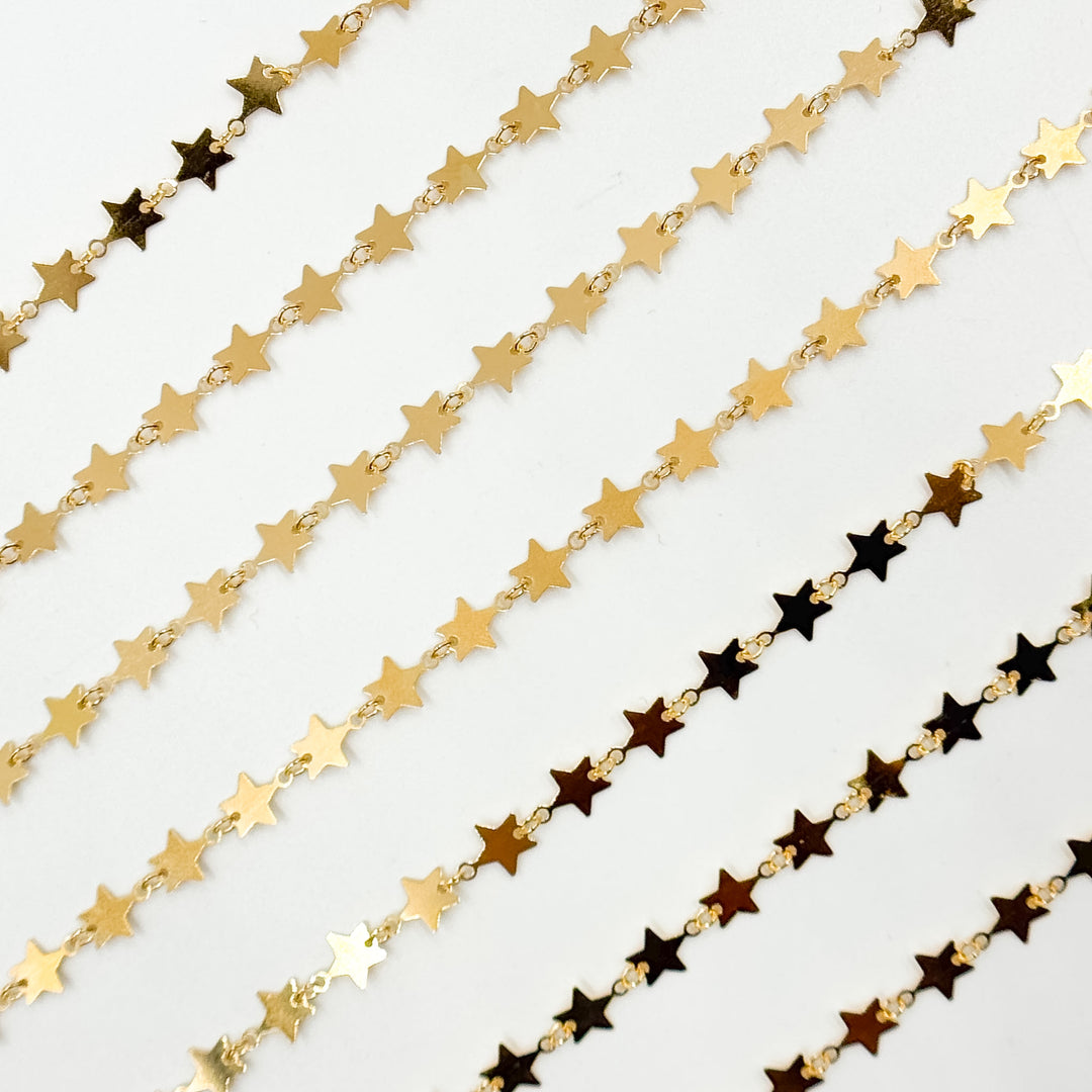 V312GF. 14K Gold-Filled Fancy Star-Link Chain