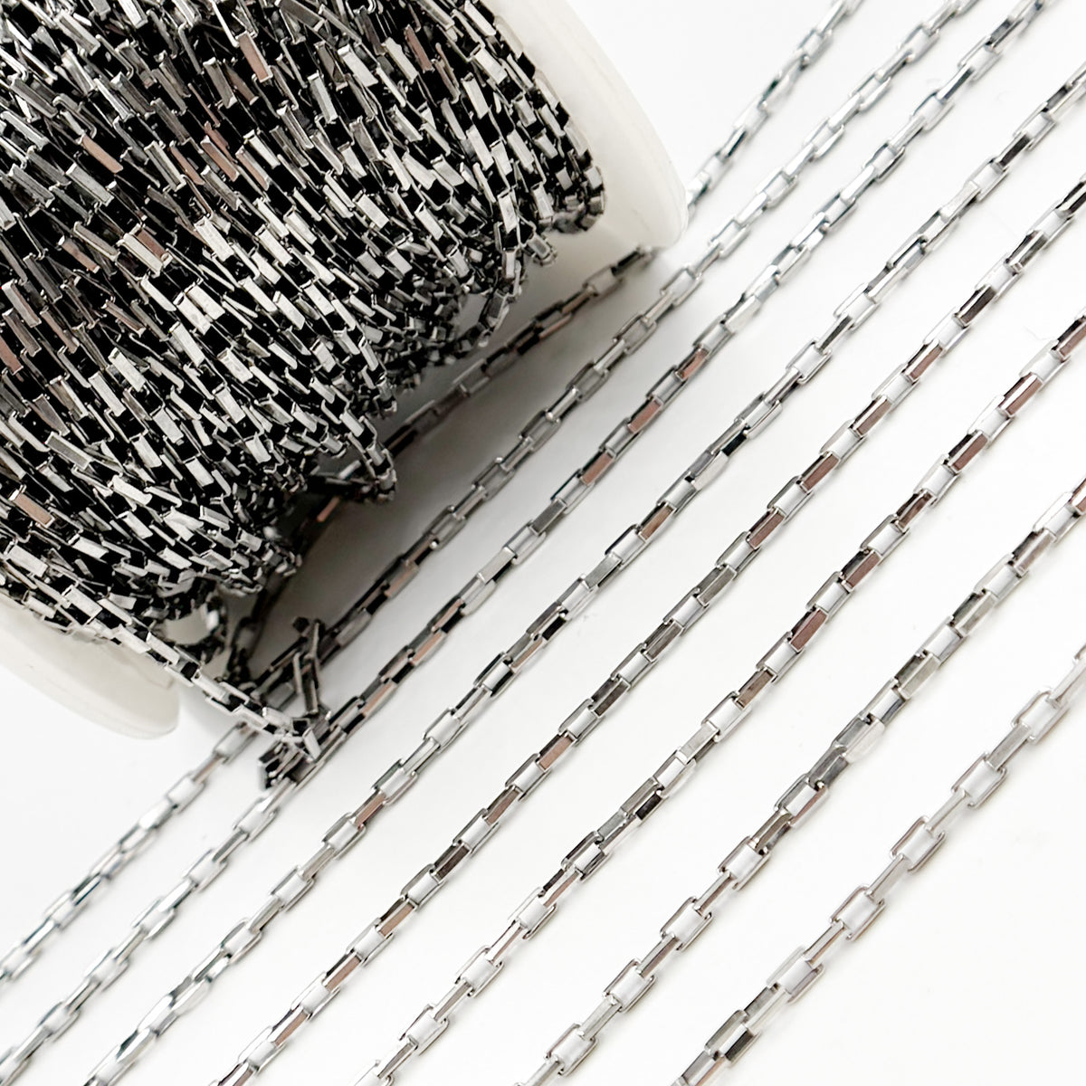 Oxidized Sterling Silver Box Chain