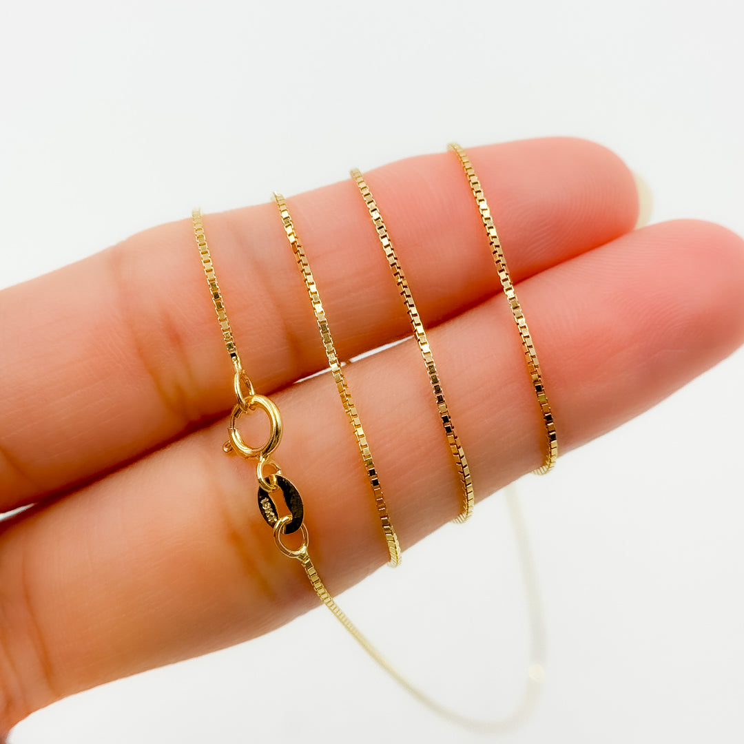 050VED18K. 18K Solid Gold Box Chain