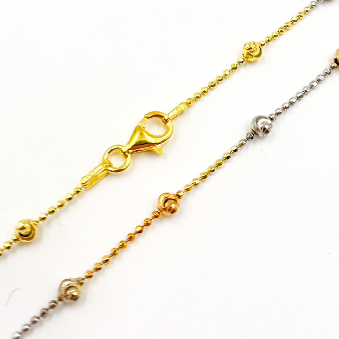 Sterling Silver Tri-Tone Necklace Satellite