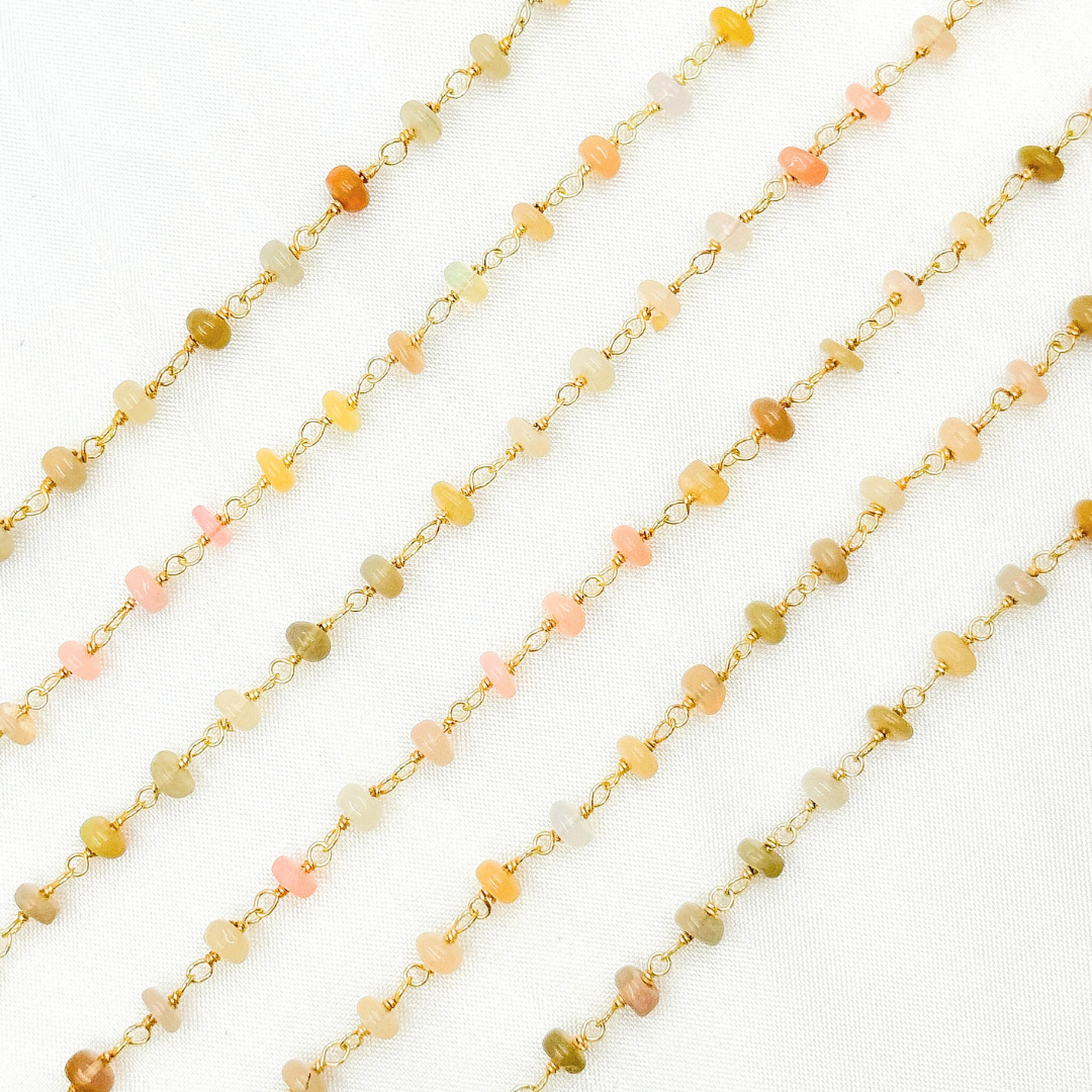 Ethiopian Opal Gold Plated Wire Chain.