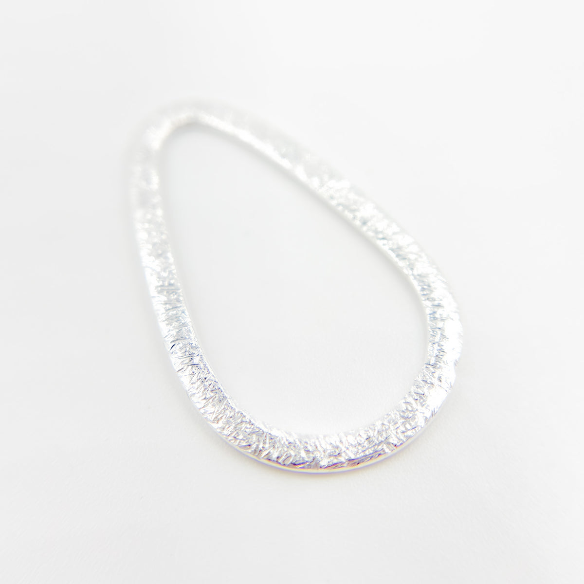 25MM White Sterling Silver Brushed Drop Connector