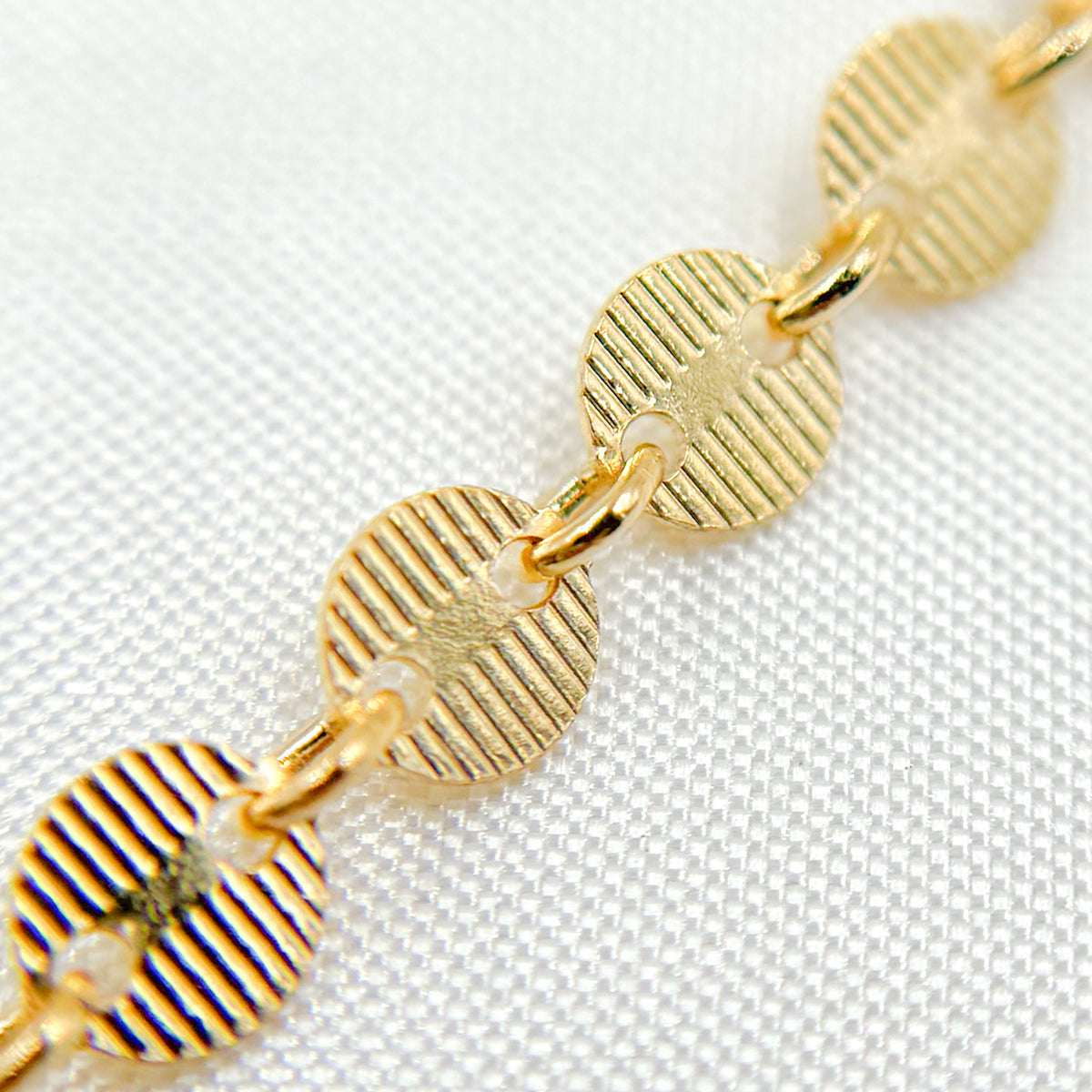 14K Gold Filled Textured Disc Chain
