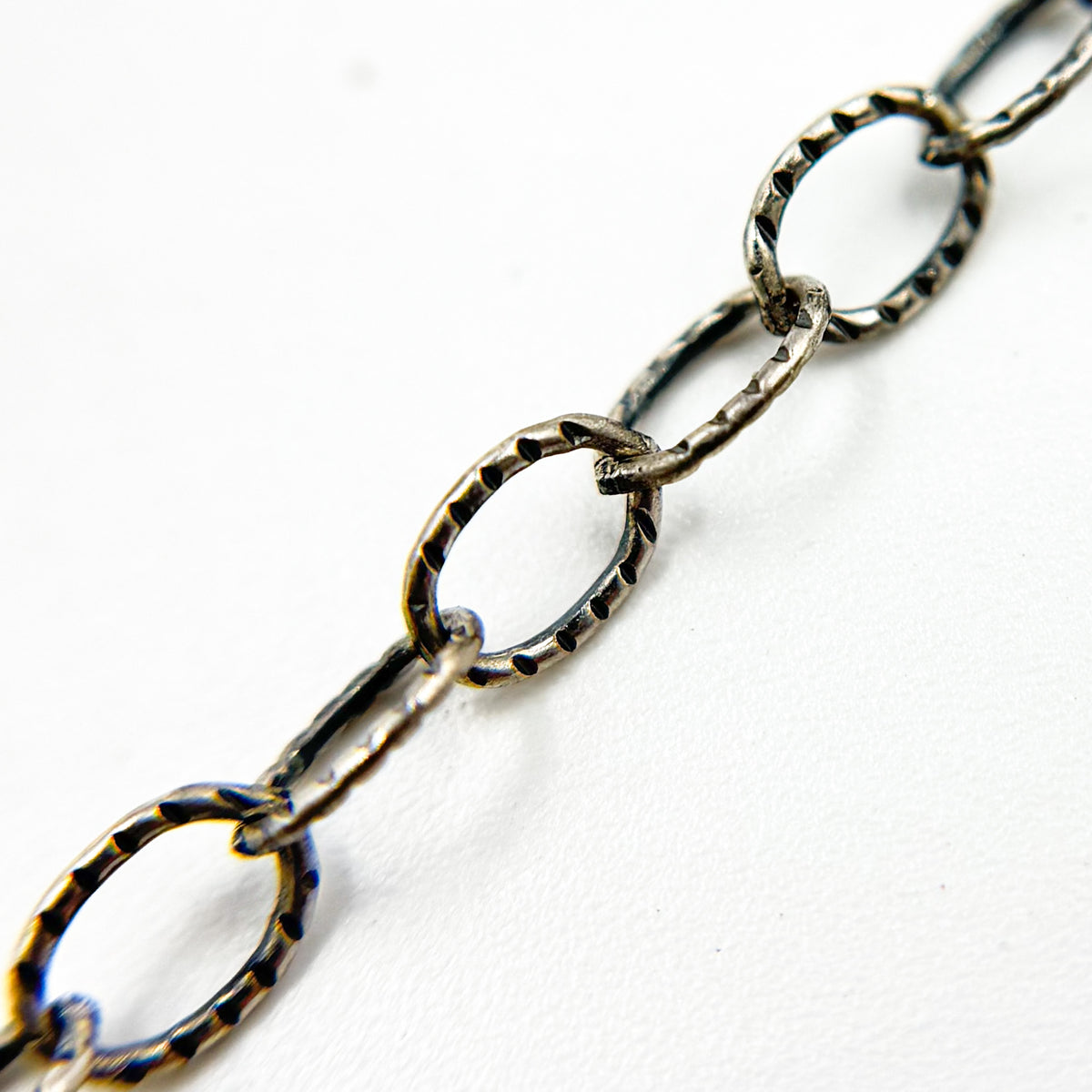 Oxidized Silver Twisted Cable Oval Link Chain