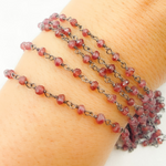 Load image into Gallery viewer, Garnet Oxidized Wire Chain. GAR1
