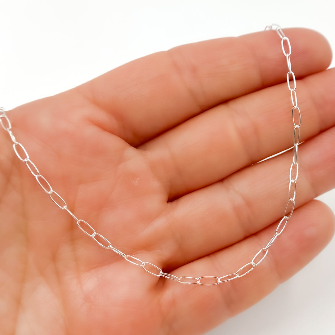 Sterling Silver Smooth Paperclip Necklace