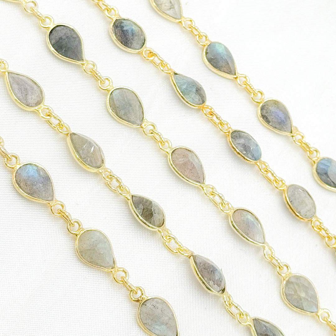 Labradorite Pear Shape Bezel Chain.
