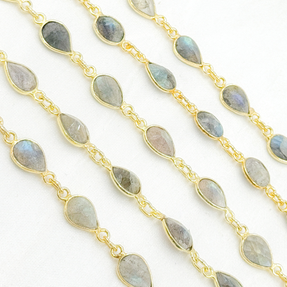 Labradorite Pear Shape Bezel Chain.