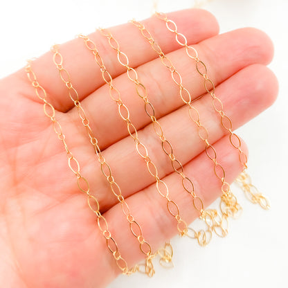 14K Gold-Filled Flat Oval and Round Link Chain