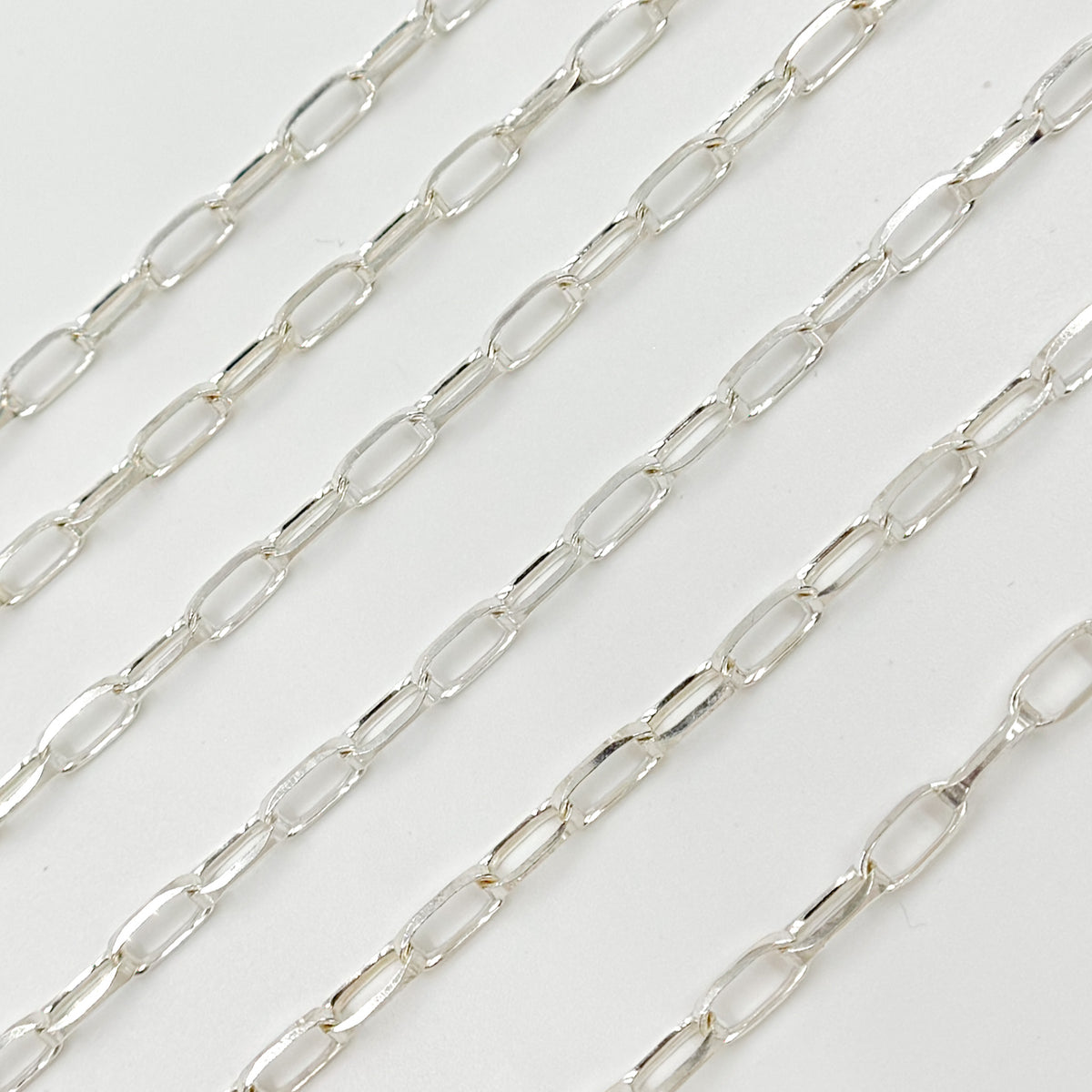Sterling Silver Diamond Cut Oval Cable Chain