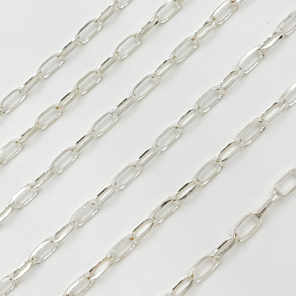 Sterling Silver Diamond Cut Oval Cable Chain