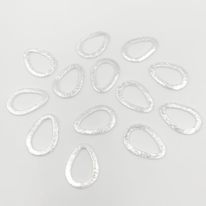 25MM White Sterling Silver Brushed Drop Connector