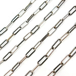 Load image into Gallery viewer, Black Rhodium Sterling Silver Smooth Paperclip Chain