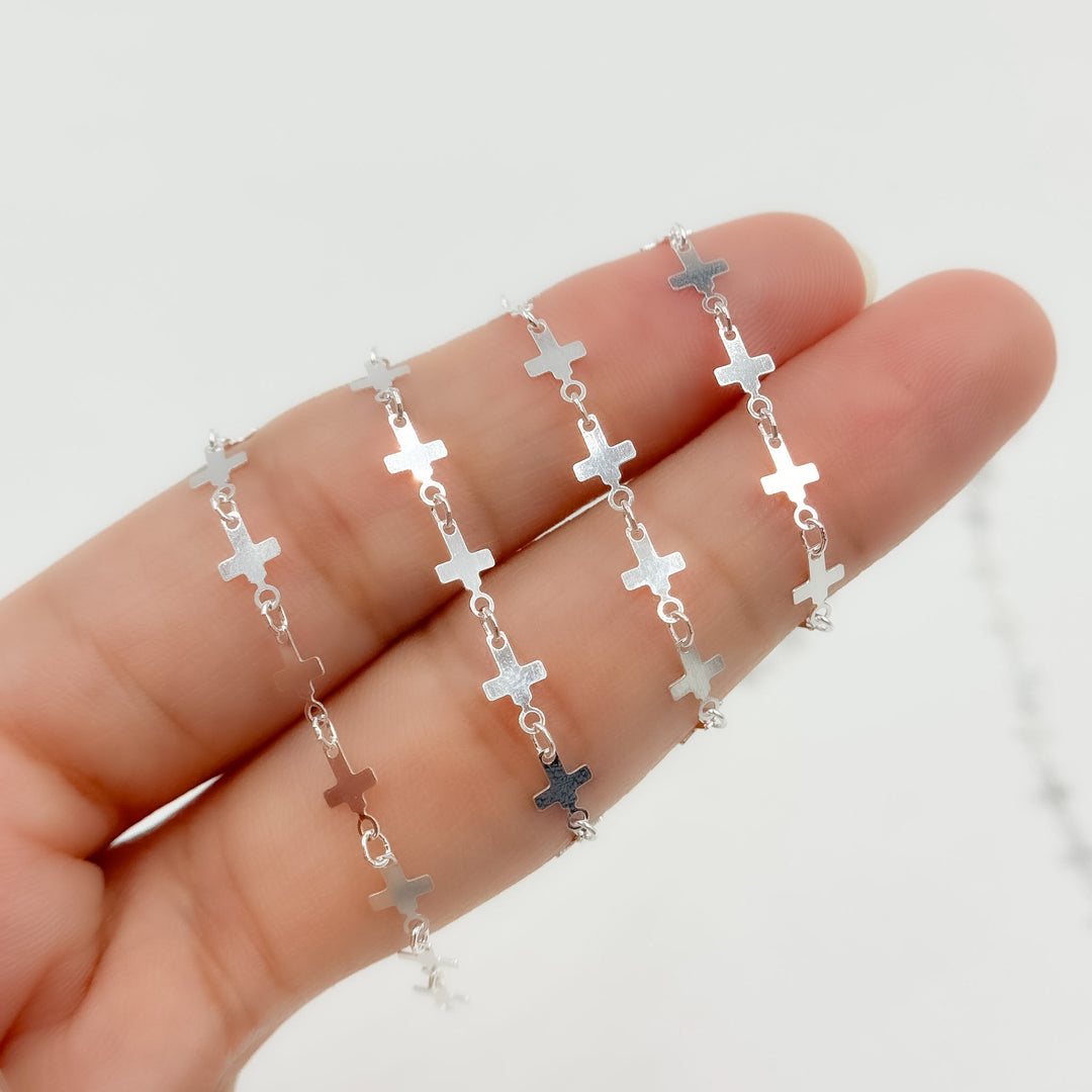 V310SS. Sterling Silver Fancy Cross-Link Chain