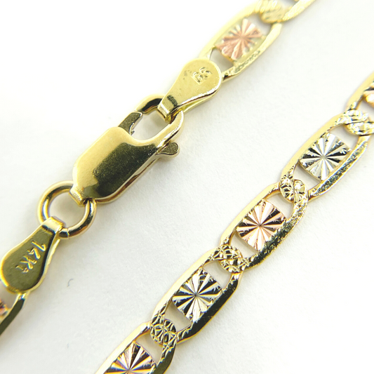 14K Solid Gold Tri-Color Marina Bracelet