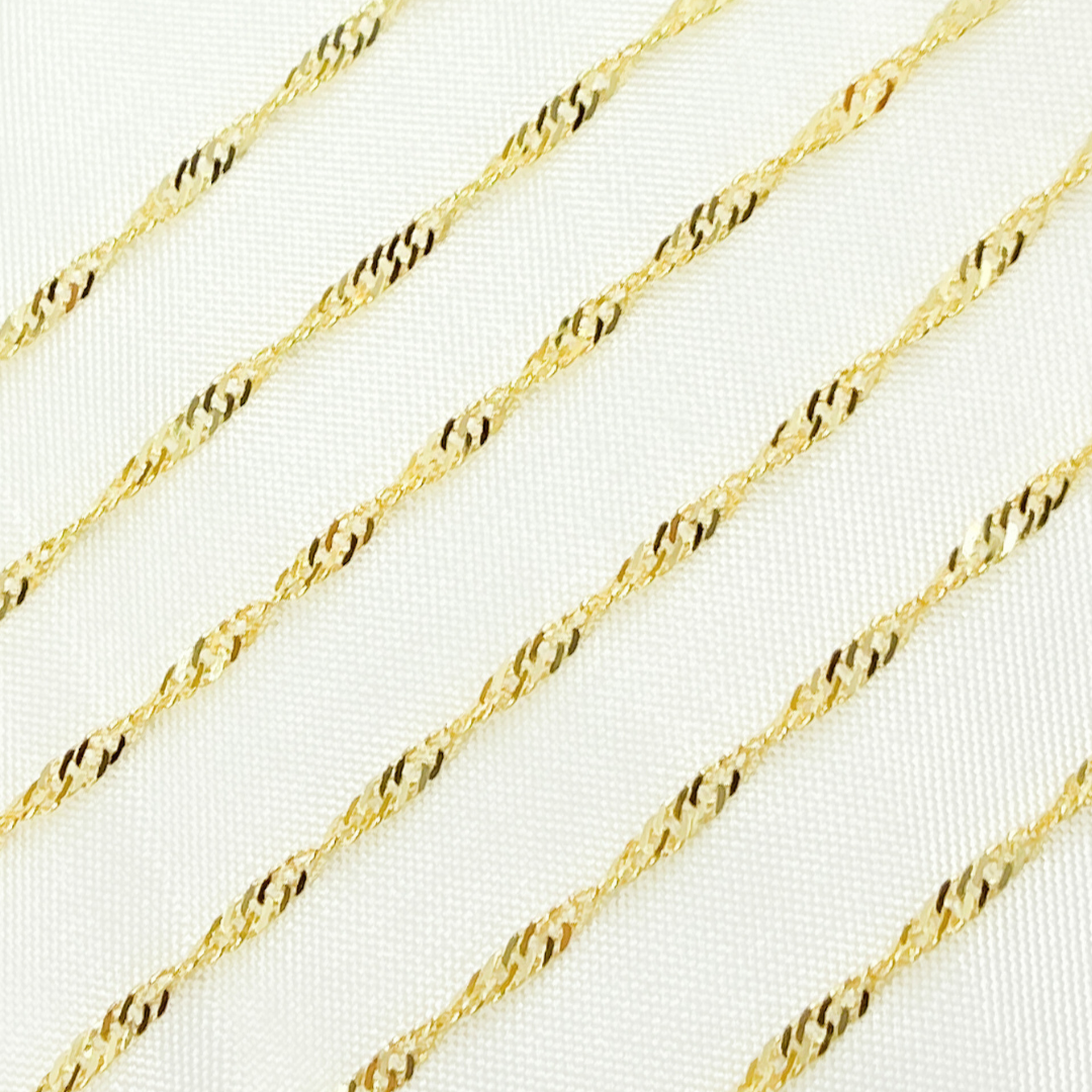 14k Solid Gold Singapore Chain
