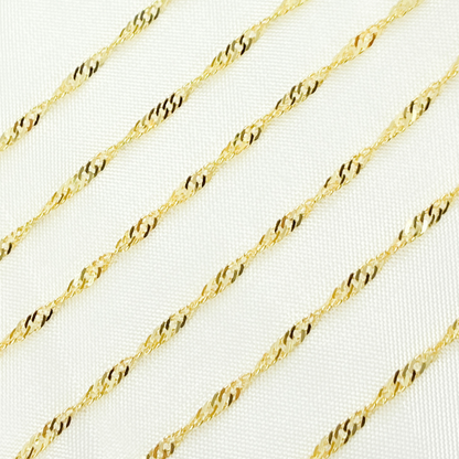 14k Solid Gold Singapore Chain