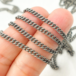 Load image into Gallery viewer, Oxidized 925 Sterling Silver Curb Chain. X19OX
