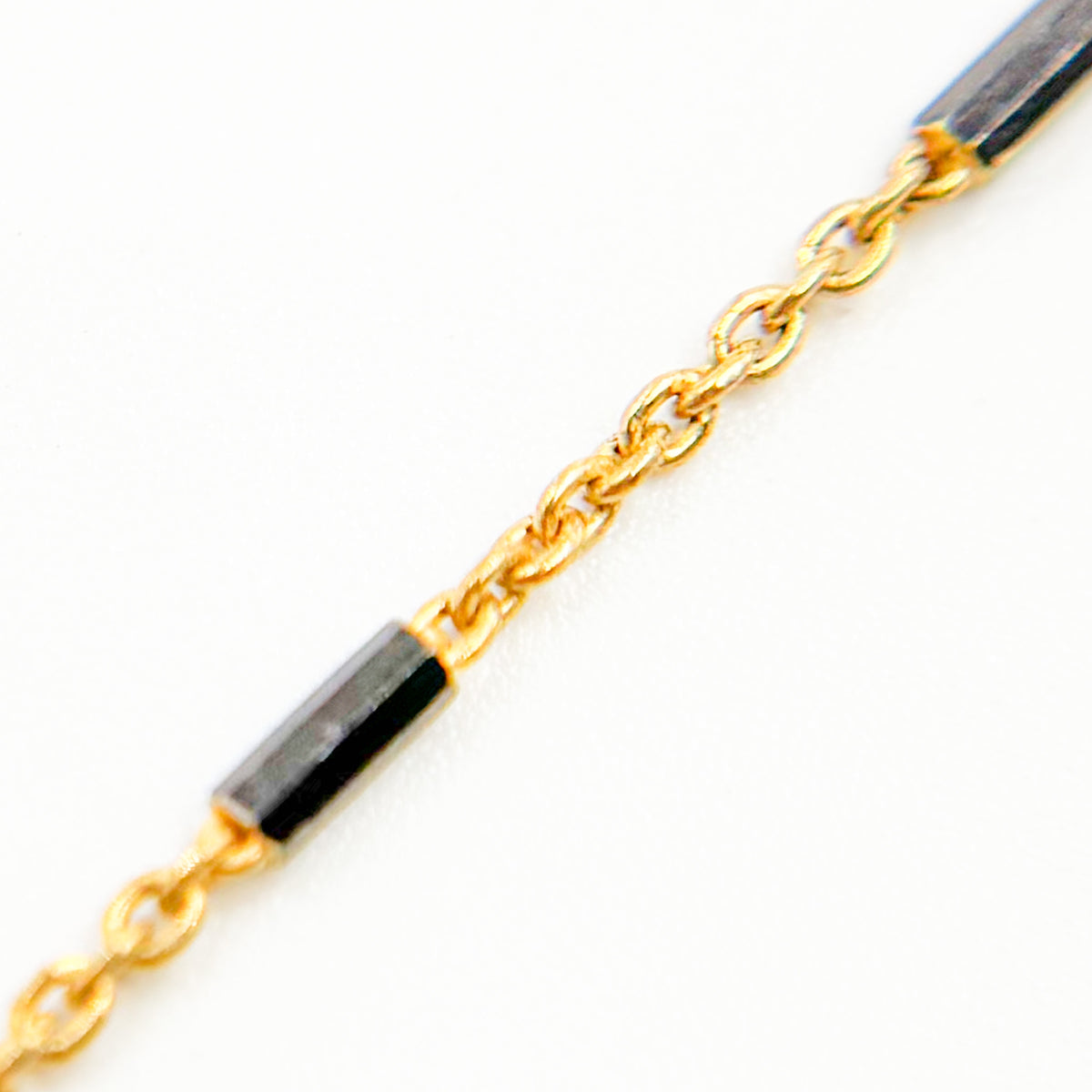 Gold Plated and Black Rhodium Sterling Silver Satellite Bars Chain
