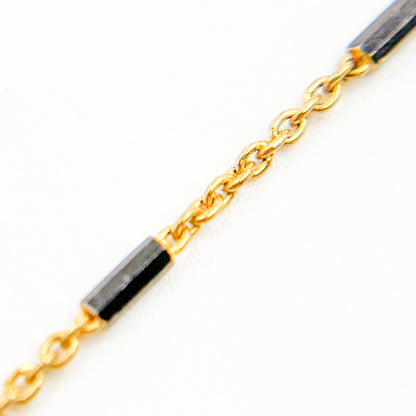 Gold Plated and Black Rhodium Sterling Silver Satellite Bars Chain