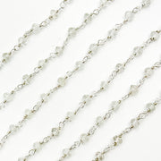 Aquamarine Sterling Silver Wire Chain