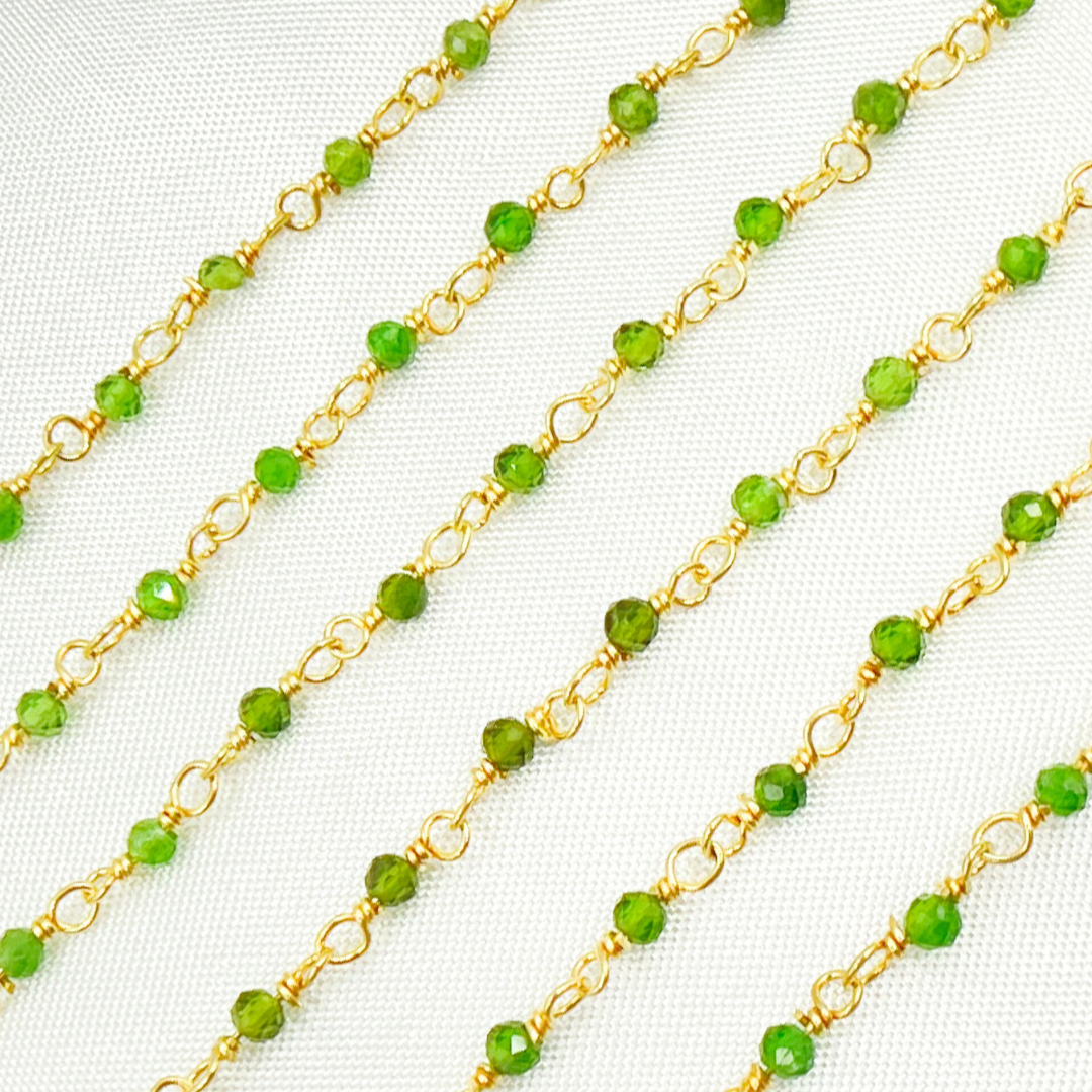 Chrome Diopside Wire Wrap Chain