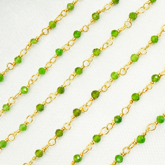Chrome Diopside Wire Wrap Chain