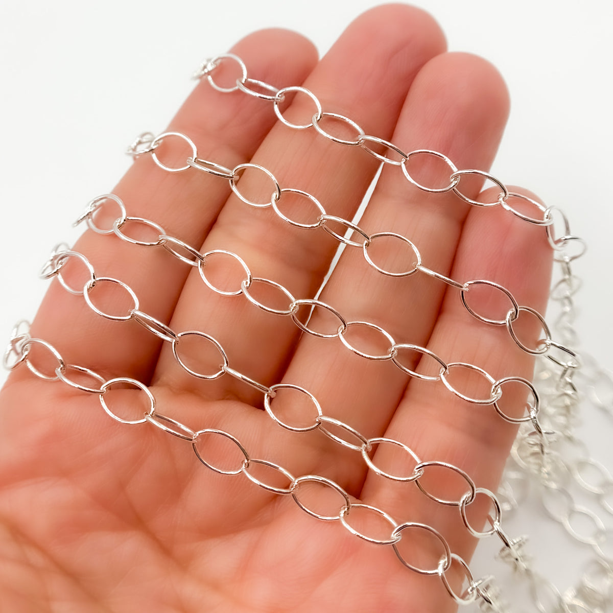 Sterling Silver Smooth Oval Link Chain