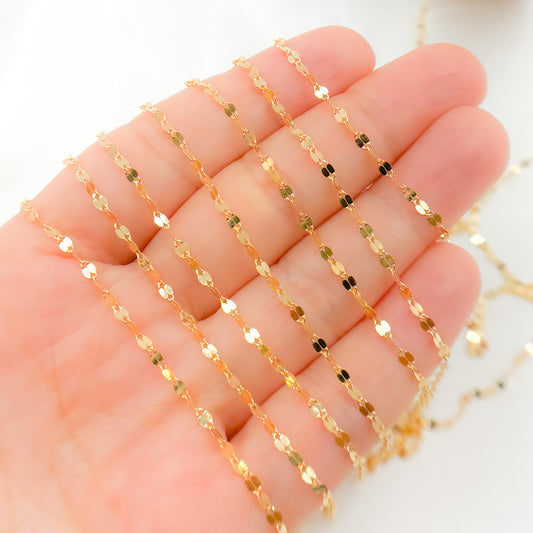 14k Gold Filled Flat Marina Link Chain