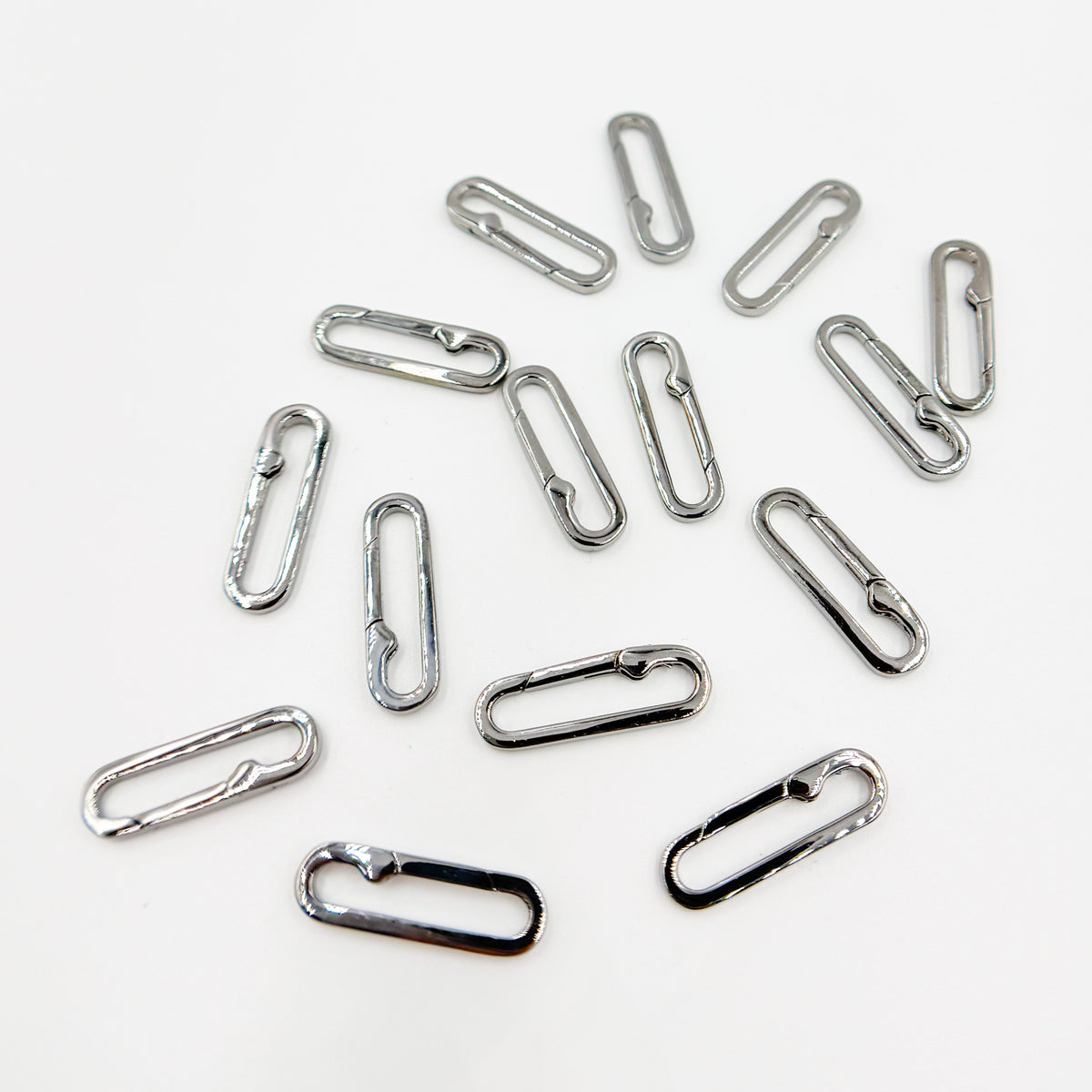 20MM Black Rhodium Shiny Sterling Silver Oval Clasp