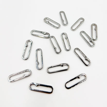 20MM Black Rhodium Shiny Sterling Silver Oval Clasp