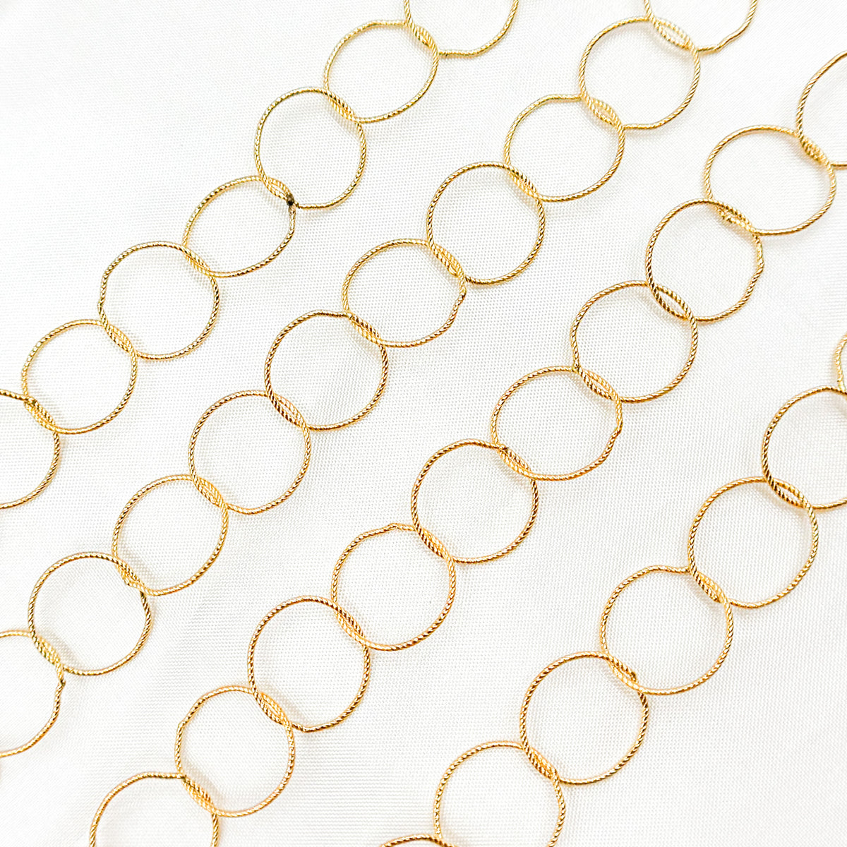 14K Gold Filled Twisted Round Link Chain