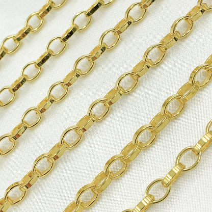 Gold Plated 925 Sterling Silver Flat Oval Link Chain