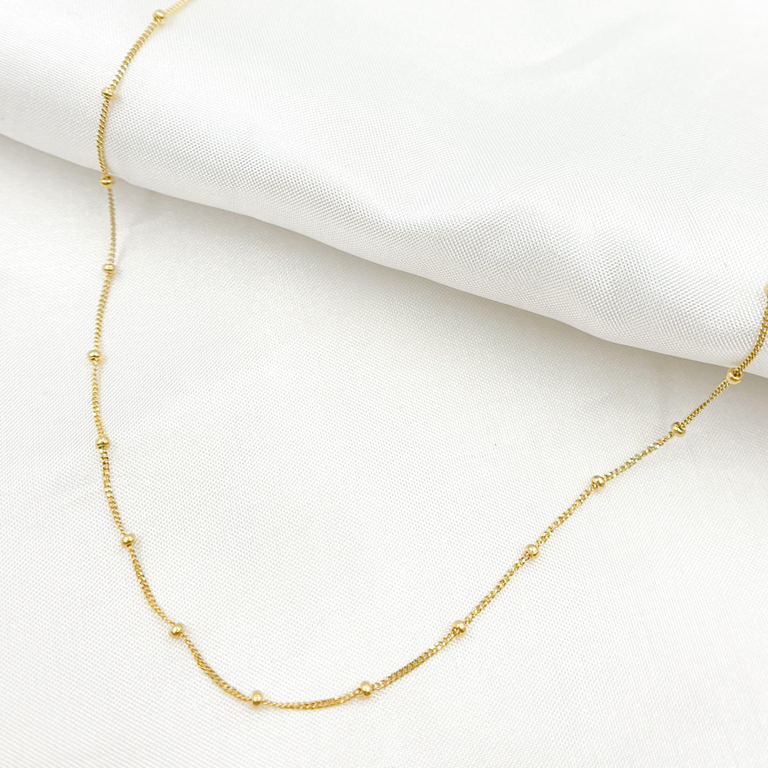 024G53T2. 14K Solid Gold Satellite Chain