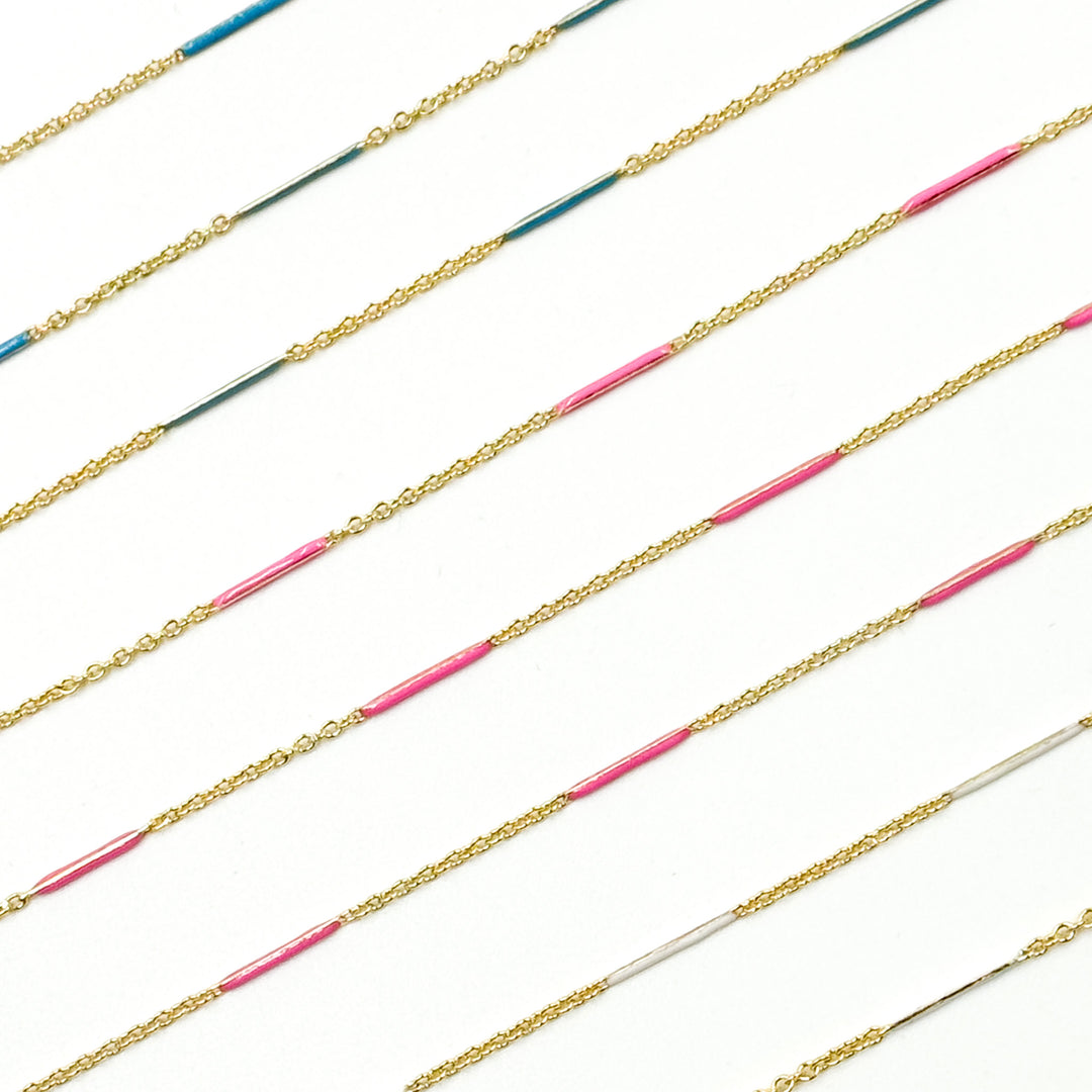 70/7796GF. 14k Gold Filled Enamel Bar Link Chain
